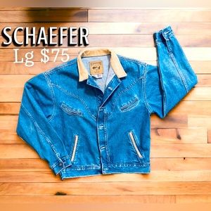Schaefer Outfitters, Denim and leather jacket.